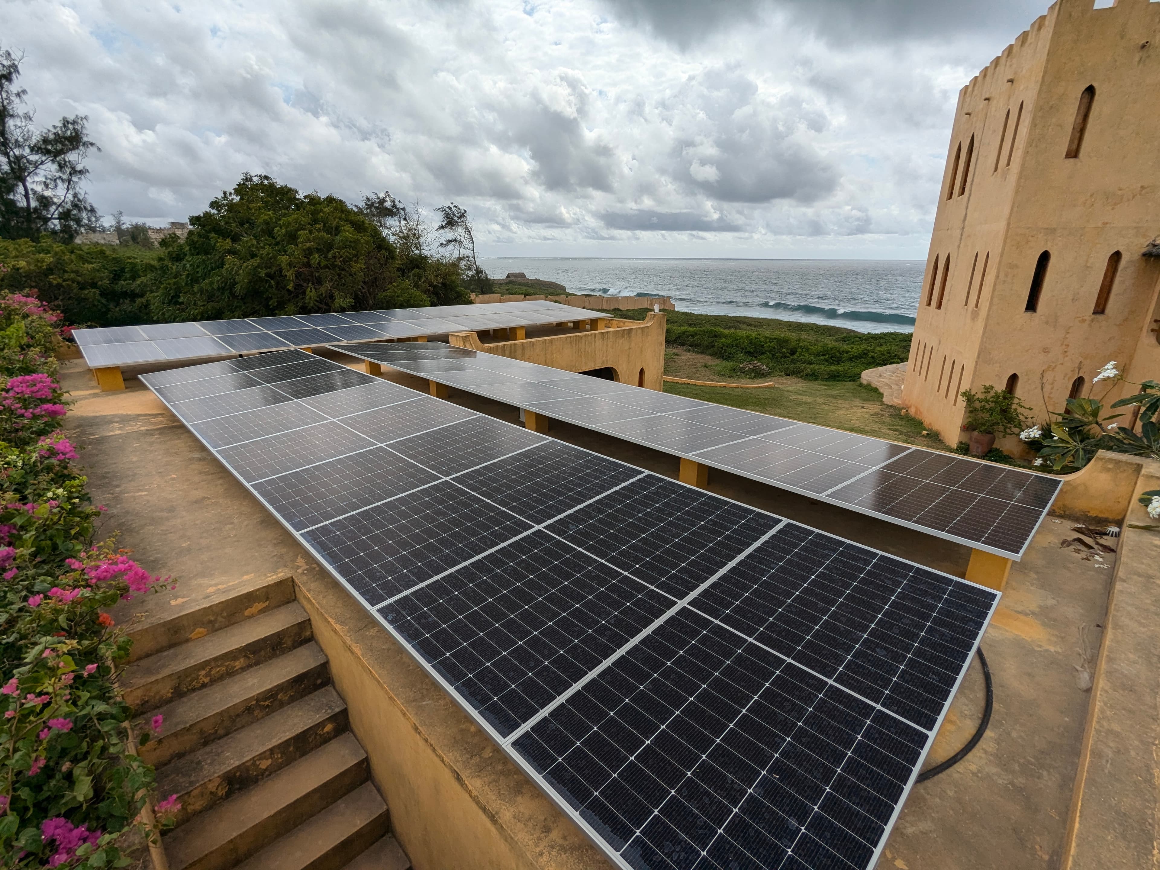 Rooftop solar array installed by Switched On on the Kenya Coast